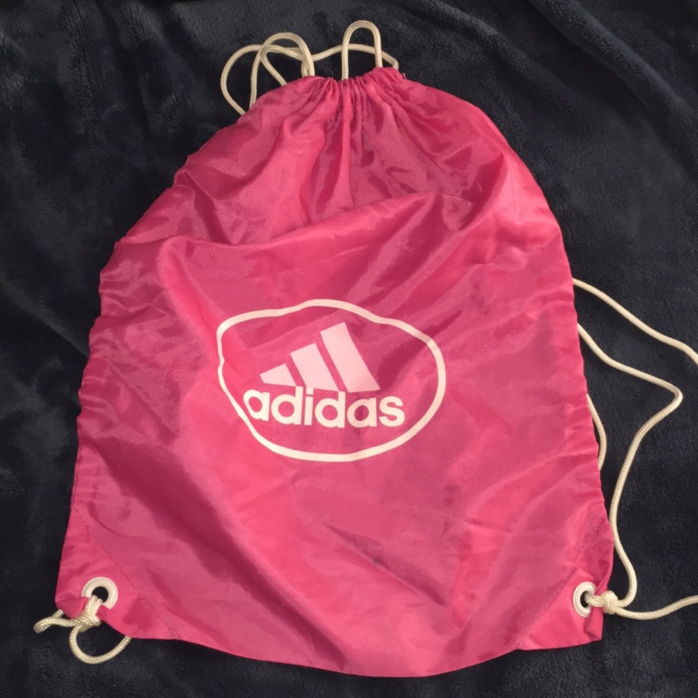 Pink Adidas drawstring backpack